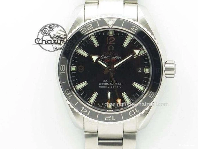 0427 Planet Ocean 45mm GMT DLC JHF Best Edition Black Dial On Rubber Strap A Durable 8194